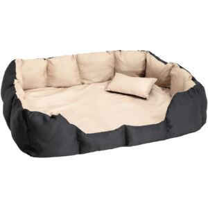 Tectake 400742 dog bed made of polyester - black/beige