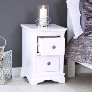 Florence White Painted Bedside Cabinet