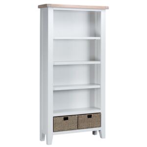 Suffolk White Painted Oak Large Bookcase