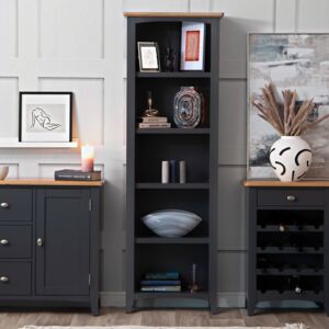 Gloucester Midnight Grey Painted Oak Large Bookcase