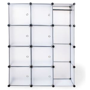 Tectake 400920 12 cube storage unit transparent - white