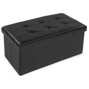 Tectake 400867 storage bench made of synthetic leather - black