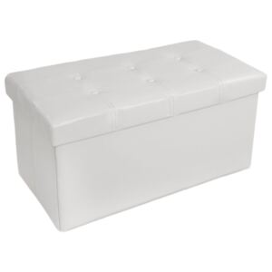 Tectake 400868 storage bench made of synthetic leather - white