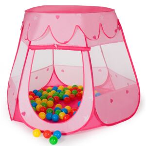 Tectake 400950 play tent with 100 balls for kids - pink