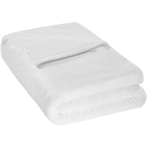 Tectake 400948 throw blanket polyester - white, 220 x 240 cm