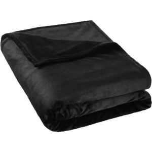 Tectake 400947 throw blanket polyester - black, 220 x 240 cm