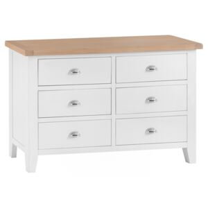 Suffolk White Painted Oak 6 Drawer Chest