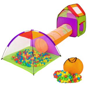 Tectake 401027 large play tent with tunnel + 200 balls for kids - colorful