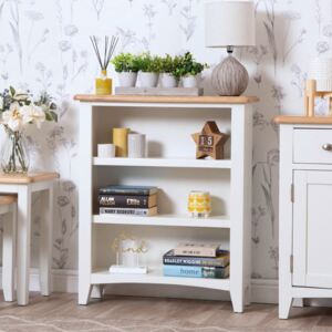 Gloucester White Painted Oak Small Wide Bookcase