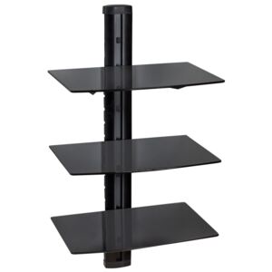 Tectake 401103 floating shelves with 3 tiers model 3 - black