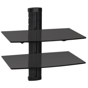Tectake 401102 floating shelves with 2 tiers model 3 - black
