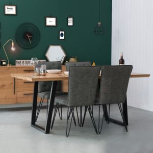 Valentino Industrial Oak 1.8m Fixed Top Dining Table