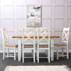 Hampshire White Painted Oak Small Extending Dining Table
