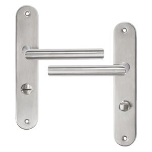 Tectake 401203 door handle wc brushed stainless steel - left