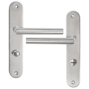 Tectake 401202 door handle wc brushed stainless steel - right
