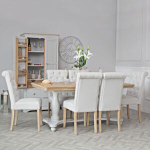 Ashbourne Grey Painted 1.8m Double Pedestal Extending Dining Table