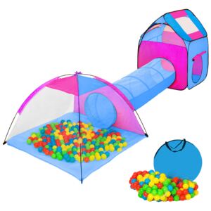 Tectake 401233 large play tent with tunnel + 200 balls for kids - blue
