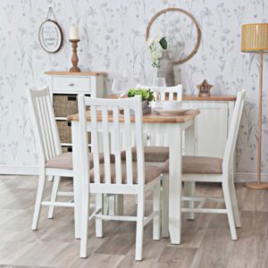 Gloucester White Painted Oak Square Fixed Top Dining Table