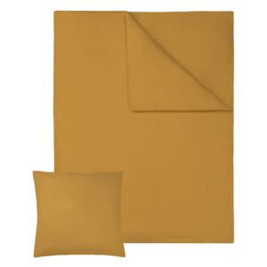 Tectake 401309 bedding set cotton sheets 200x135cm 2 pcs - brown