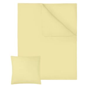 Tectake 401312 bedding set cotton sheets 200x135cm 2 pcs - yellow