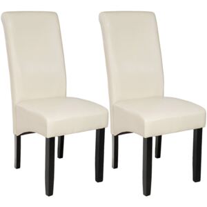 Tectake 401295 dining chairs with ergonomic seat shape - cream
