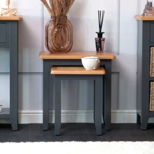 Gloucester Midnight Grey Painted Oak Nest of 2 Tables