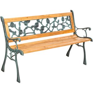 Tectake 401424 garden bench marina made of wood and cast iron - brown