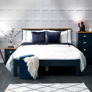 Rutland Blue Painted Oak 5ft King Size Bed Frame