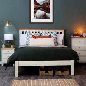 Salisbury Ivory Painted Oak 4'6 Double Bed Frame