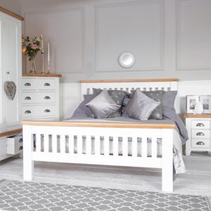 Hampshire White Painted Oak Double 4'6 Bed Frame