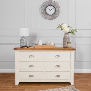 Hampshire Ivory Painted Oak 6 Drawer Chest