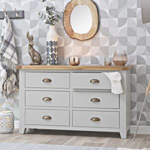 Hampshire Grey Painted Oak 6 Drawer Chest