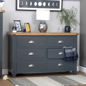 Hampshire Blue Painted Oak 6 Drawer Chest