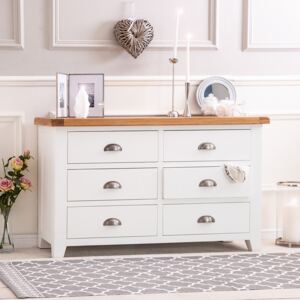 Hampshire White Painted Oak 6 Drawer Chest