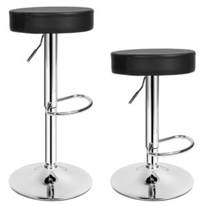 Tectake 401562 2 bar stools sebastian made of artificial leather - black