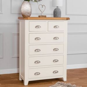 Hampshire Ivory Painted Oak Chest 2 Over 4