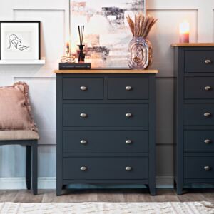 Gloucester Midnight Grey Painted Oak 2 Over 3 Chest