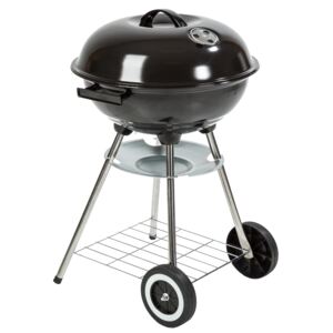 Tectake 401665 bbq kettle grill ø 41.5 cm galvanized with wheels - brown