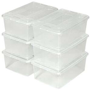 Tectake 401685 storage boxes 6-piece set 33x23x12cm - transparent