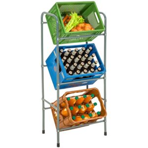Tectake 401727 crate rack for 3 beverage crates - grey