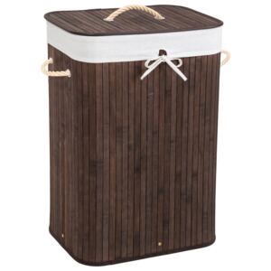 Tectake 401835 laundry basket with laundry bag - brown, 72 l