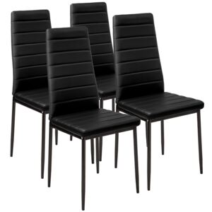 Tectake 401843 4 dining chairs synthetic leather - black