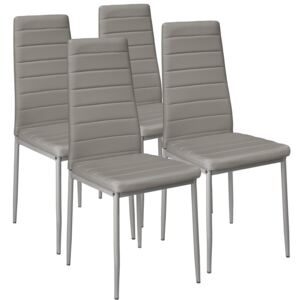 Tectake 401846 4 dining chairs synthetic leather - grey