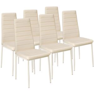 Tectake 401852 6 dining chairs synthetic leather - beige