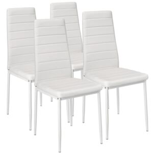 Tectake 401845 4 dining chairs synthetic leather - white