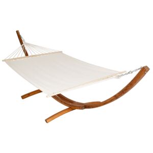 Tectake 401995 hammock xxl with wooden frame for 2 persons - white