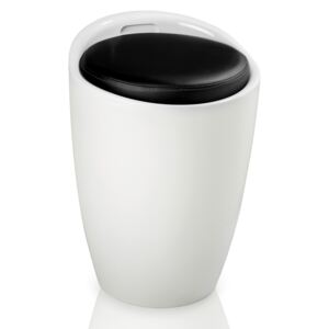 Tectake 402079 bathroom stool with storage space - black/white