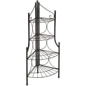 Tectake 402090 corner plant stand with 4 levels - black