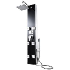 Tectake 402115 shower panel with 6 massage jets - black