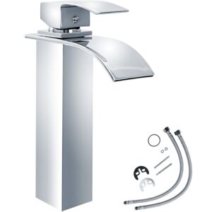 Tectake 402132 faucet waterfall curved high - grey